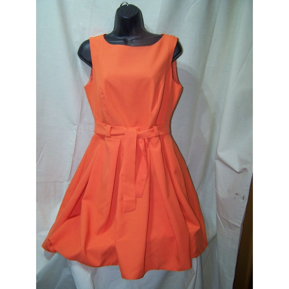 FIGL Dress Fit Flare Size 42 Lined Orange